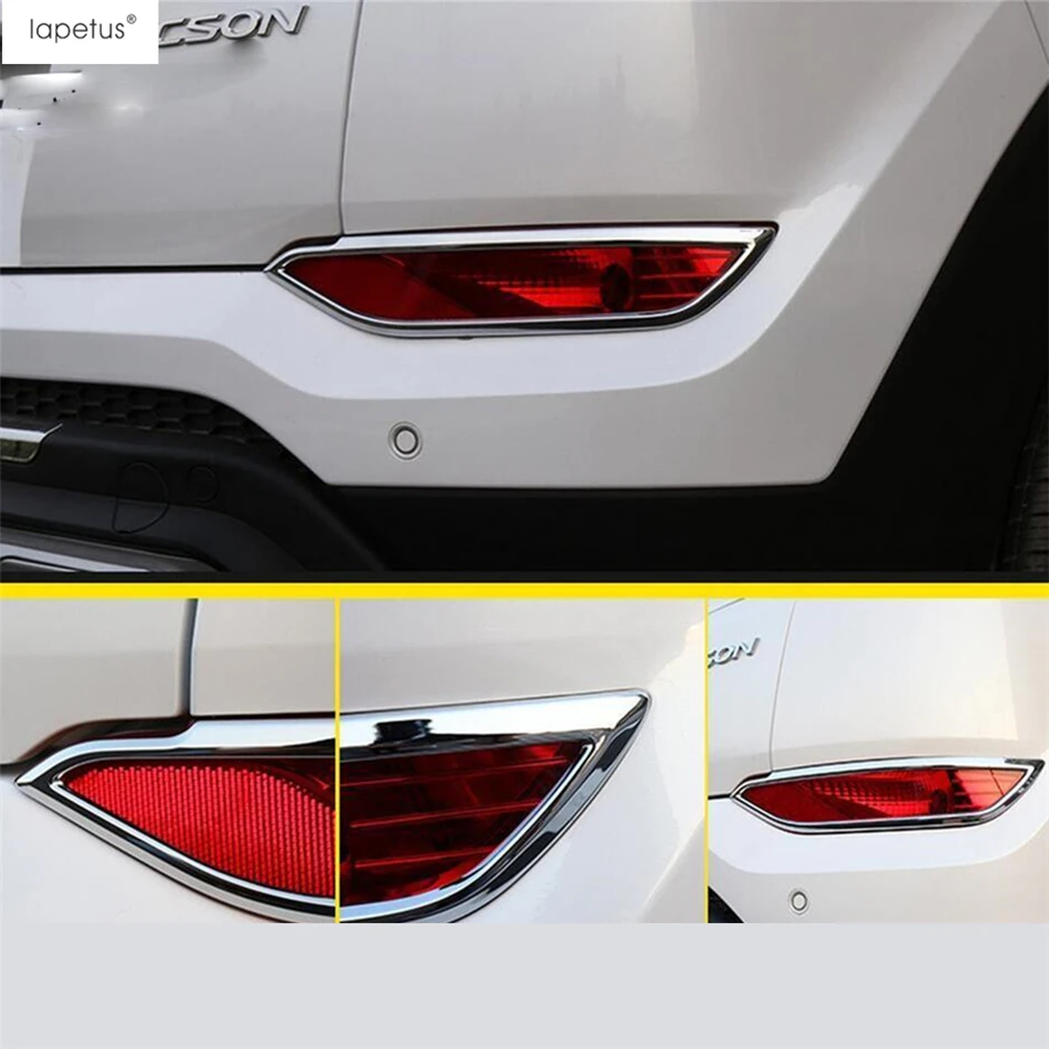 Chrome Front Rear Head Tail Fog Light Lamp Eyelid Eyebrow Strip Cover Trim For Hyundai Tucson 2016 - 2018 Accessories Exterior