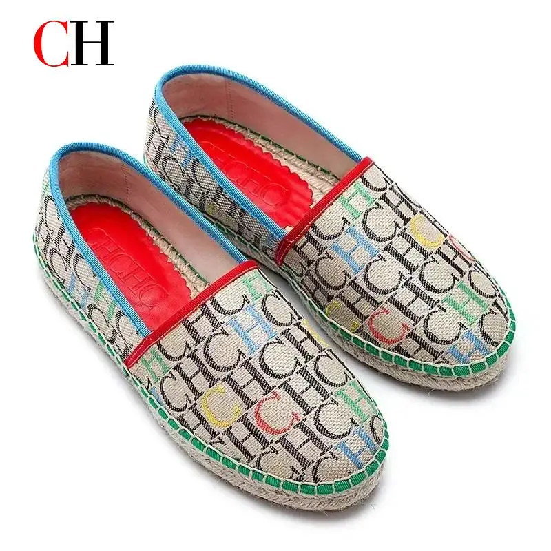 

CH Classic Retro Style Fashion Women's Flat Shoes Letter Print Design Comfortable Women's Casual Shoes Simple Versatile