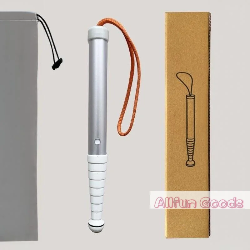 [TG835]Telescopic Blind Cane Walking Stick Blind Reflective Cane Lanyard Anti Slip Foldable Lightweight Shockproof Crutch