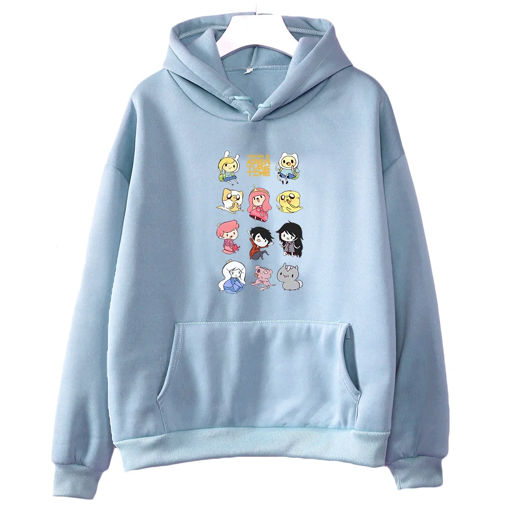 Adventuree Timee Cute/kawaii Anime Clothing Women Long Sleeve Hooded Pullovers Autumn Winter Fleece Sweatshirt Casual Hoodies