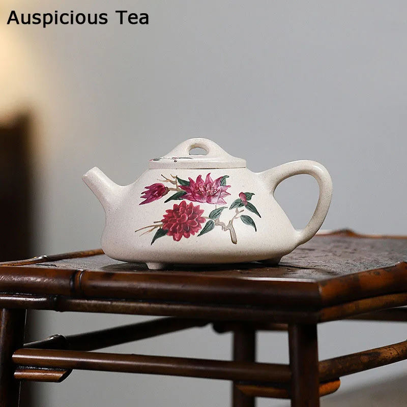 

240ml Authentic Chinese Yixing Raw Ore White Segment Mud Purple Clay Teapot Master Handmade Household Kung Fu Teaset Accessories