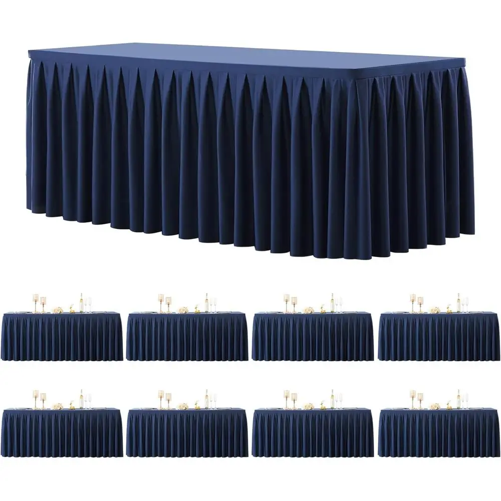 

8 Pack Navy Blue RecTablecloth 6 T Stretch Spx itted Table Cloth or 6 oot rectables Banquet Tablecloths Wrinkle ree Table Cover