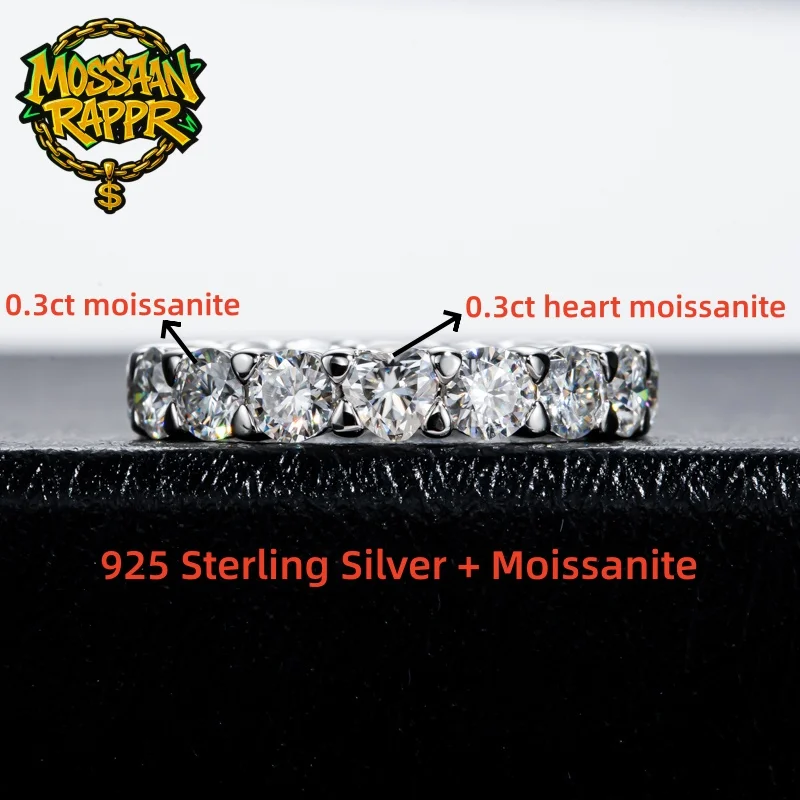 

Кольцо MossanRappr с муассанитом, 4 мм, цвет D, VVS1, обручальное кольцо с бриллиантом в форме сердца, стерлинговое серебро 925 пробы для женщин, обручальное кольцо, ювелирные изделия