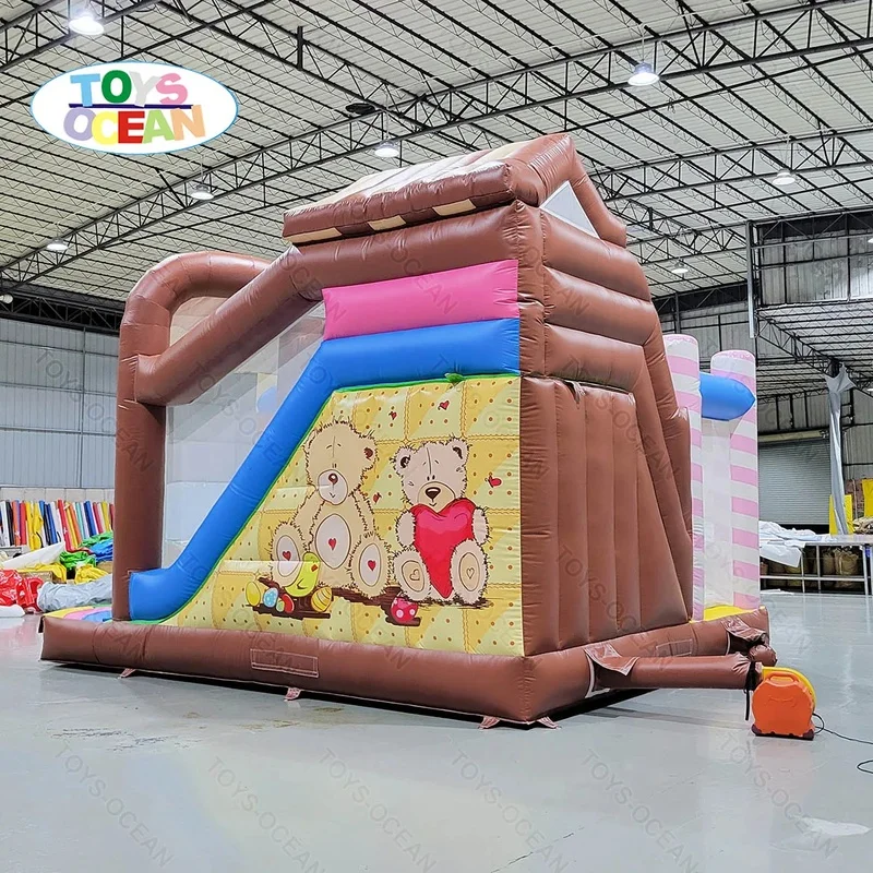 Custom High Quality PVC Outdoor Playground Inflatable Bear Bounce Combo Kids Castle Slide Jumper Ball Pit Blower Soft Play Toys