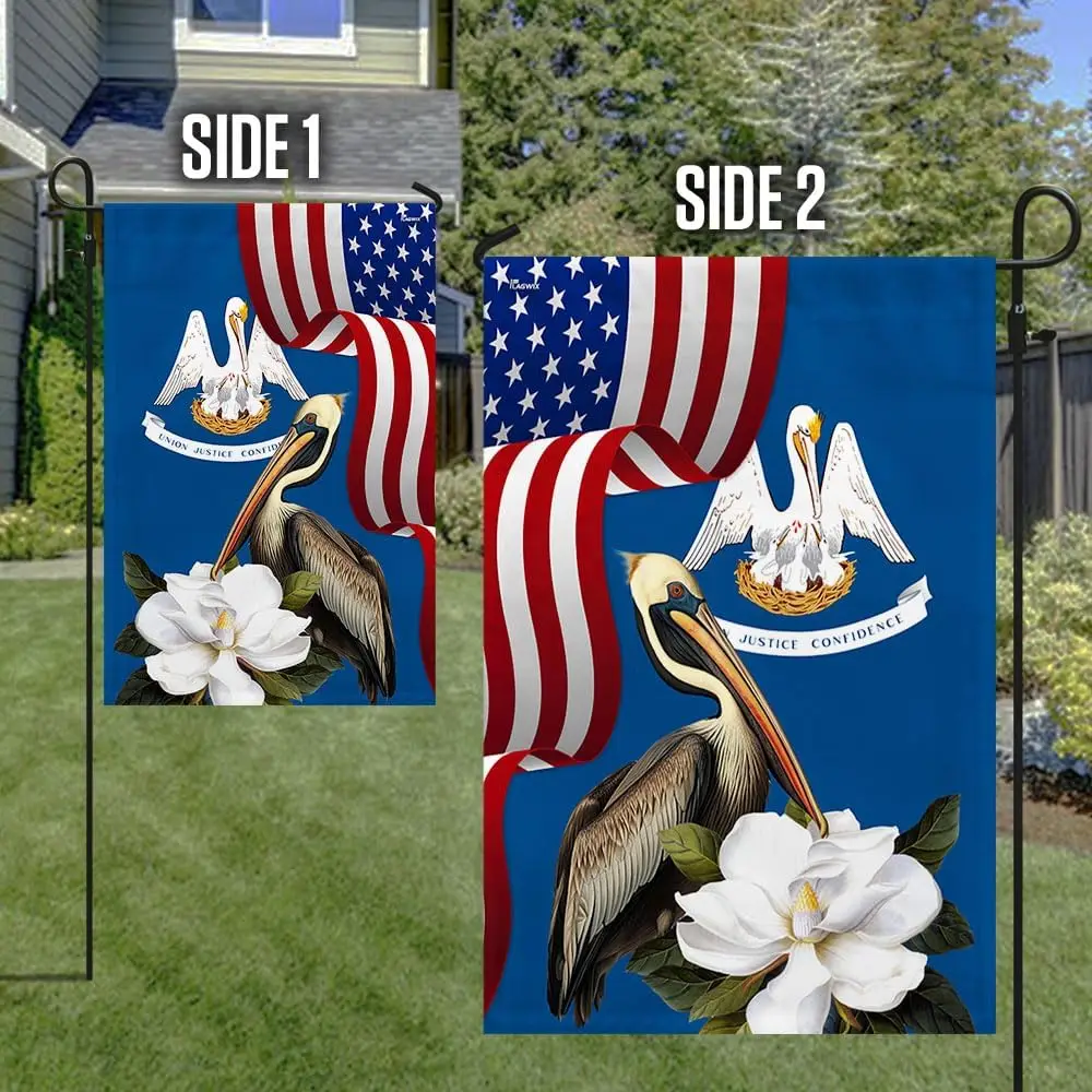 FLAGWIX Louisiana State Double Sided State Flags, Louisiana American Flags, 12x18 Heavy Duty Garden Flag, Decorations Garden Fla