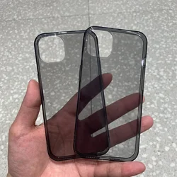 iPhone 15 14 13 12 11 pro Max mini Xs XR x 7 8 plus 6S 투명 소프트 TPU 실리콘 뒷면 커버 용 초박형 검정색 투명 케이스