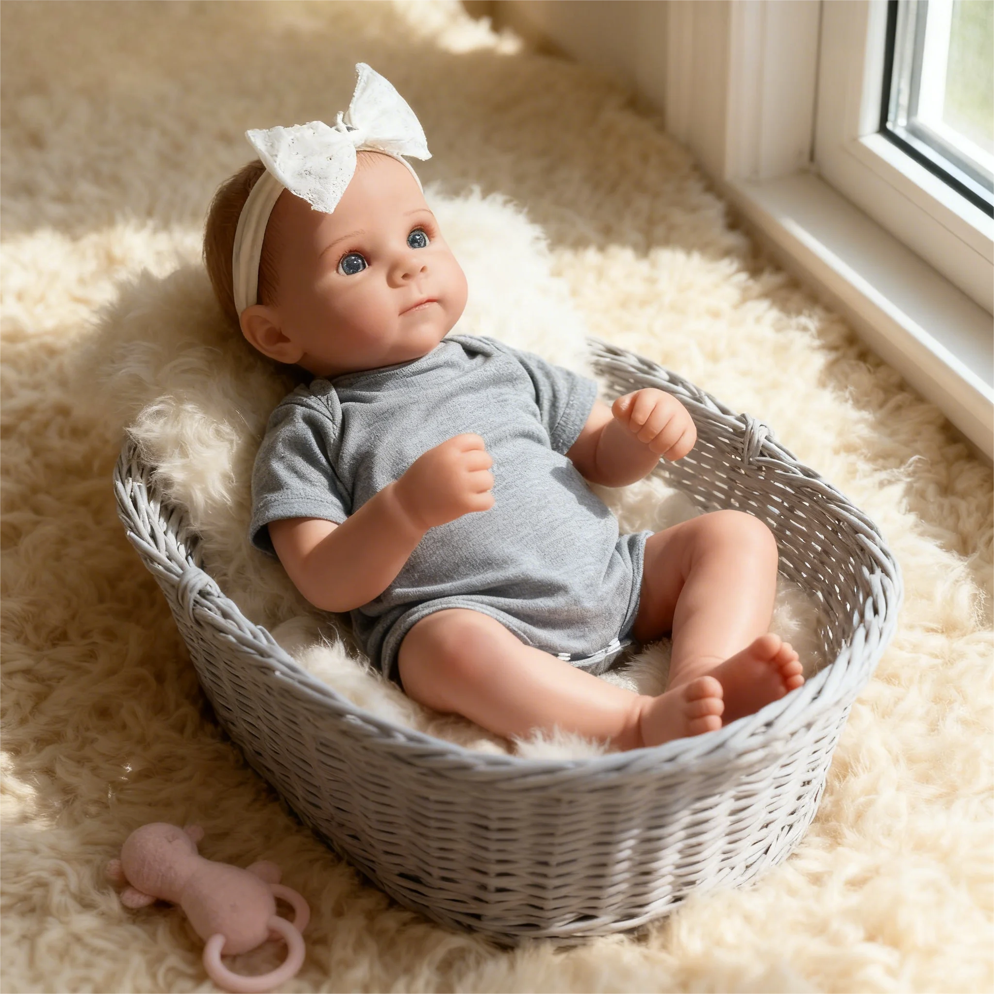 18 Inch Realistic Reborn Doll with Hand-Painted Features High-Quality Vinyl Construction Ideal Gift for Doll Collectors Suitable for Birthdays And Holidays