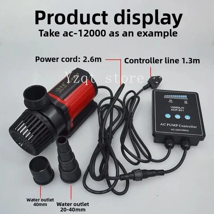 Frequency conversion water pump fish tank submersible pump fish pond air circulation high power flow adjustable ultra-quiet