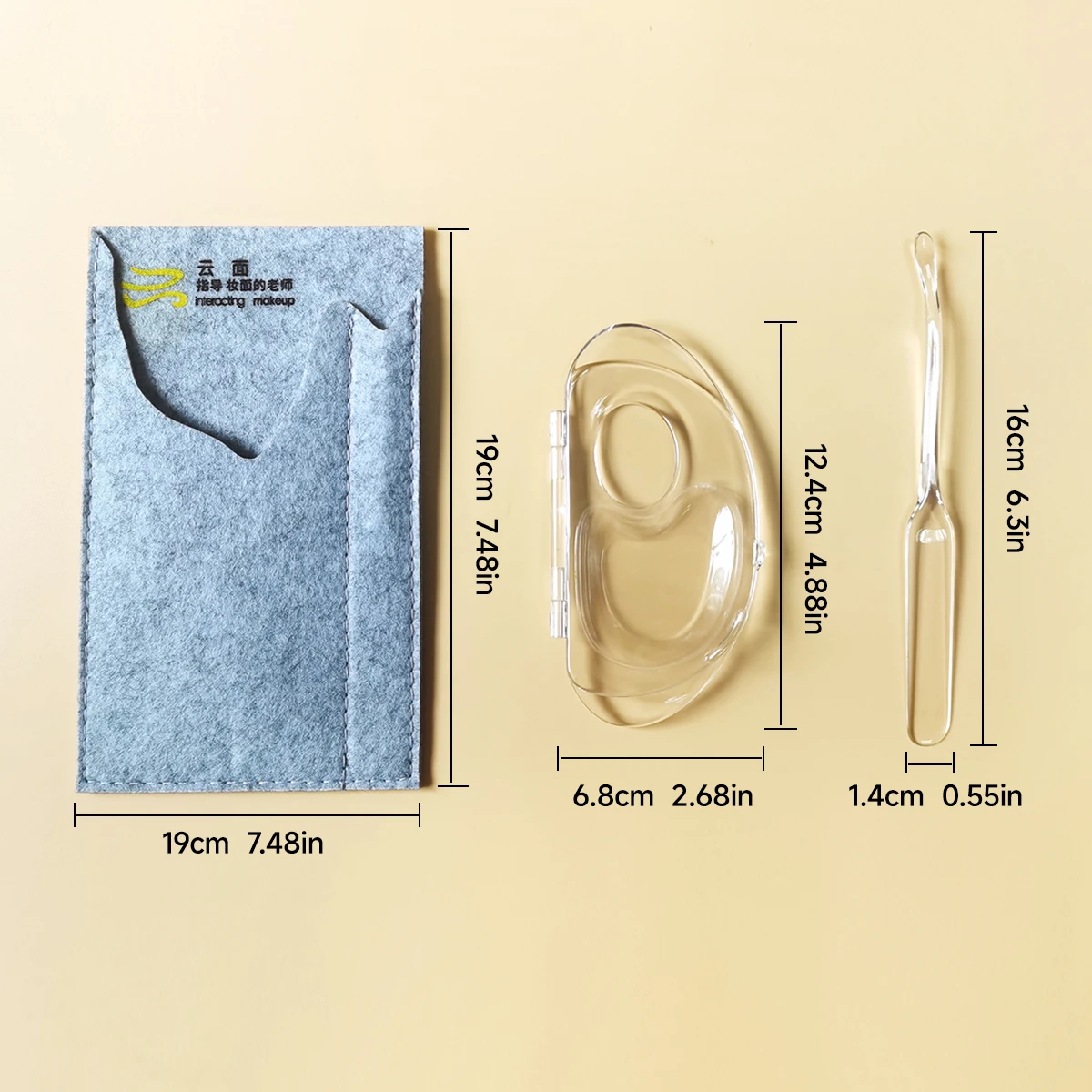 1 lotto di palette per trucco sigillate in acrilico, tavolozza per test di stoccaggio di fondotinta liquido pieghevole a 180 gradi, facile da riporre