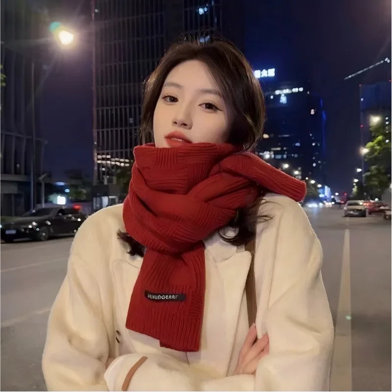 1 Pcs Autumn and Winter Couple's Warm Plaid Double-sided Imitation Cashmere Scarf Extra Long Knitted and Thickened Student Scarf