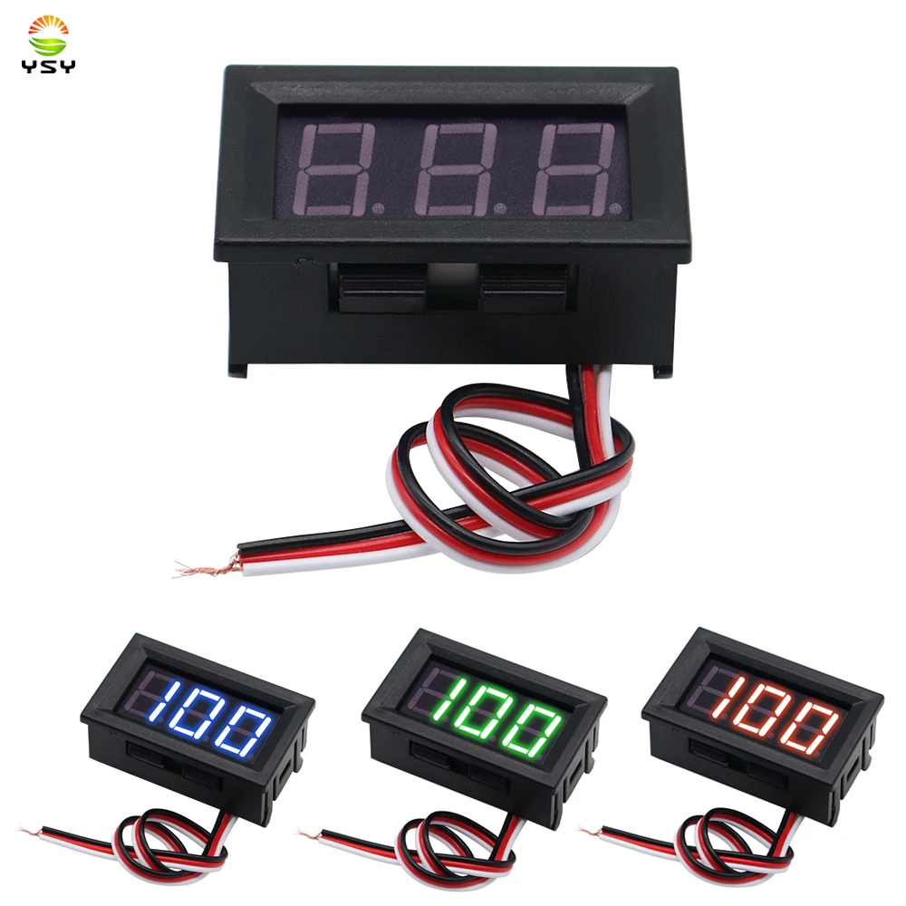 

0.56 inch DC 0-100V 3 Wire Mini Voltage Meter Voltmeter Gauge LED Display Digital Voltmeter Meter Detector Monitor Panel