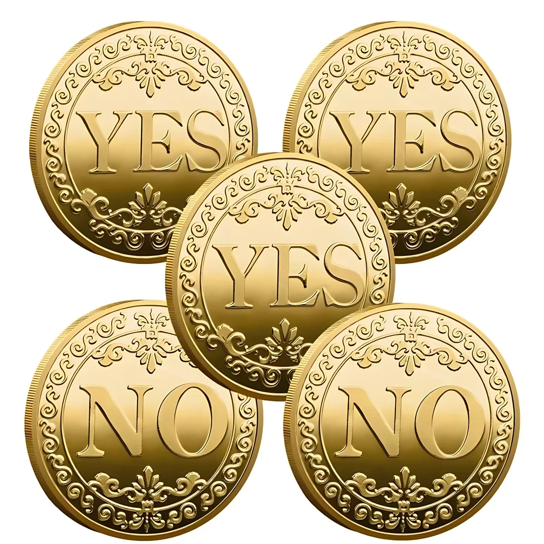 

YES NO Decision Coins Magic Coin Collections Good Luck Vintage Antique Bronze Wish Lucky Coin Coins Commemorative Gold Coins