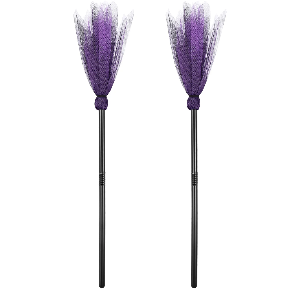 Balai de sorcière en plastique léger, 2 pièces, accessoire de balai d'halloween pour enfants, décor de fête Cosplay, balai de magicien, décoration de fête