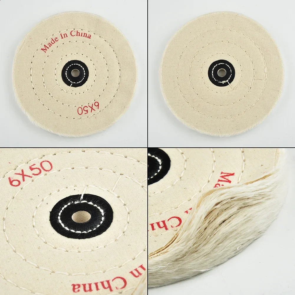Buffing Polishing wheel Grinding Disc Accessory Tool Gadget 6'' Buffer Polish Grinder White Suitable