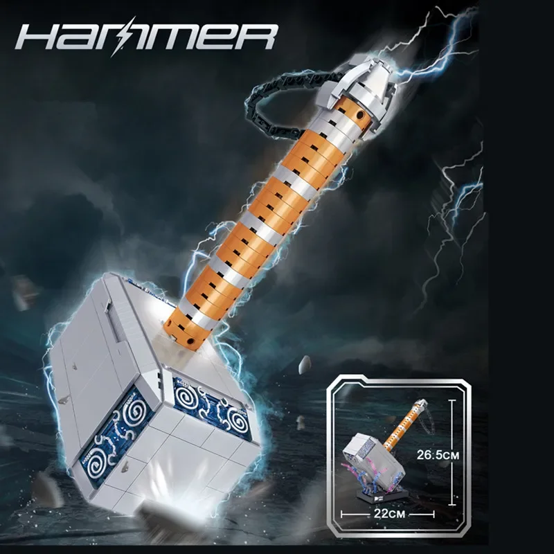 975 قطعة من ألعاب Thors Thunder Hammer Heroes الصغيرة لبنة البناء من الطوب هدية للأطفال للأولاد #4