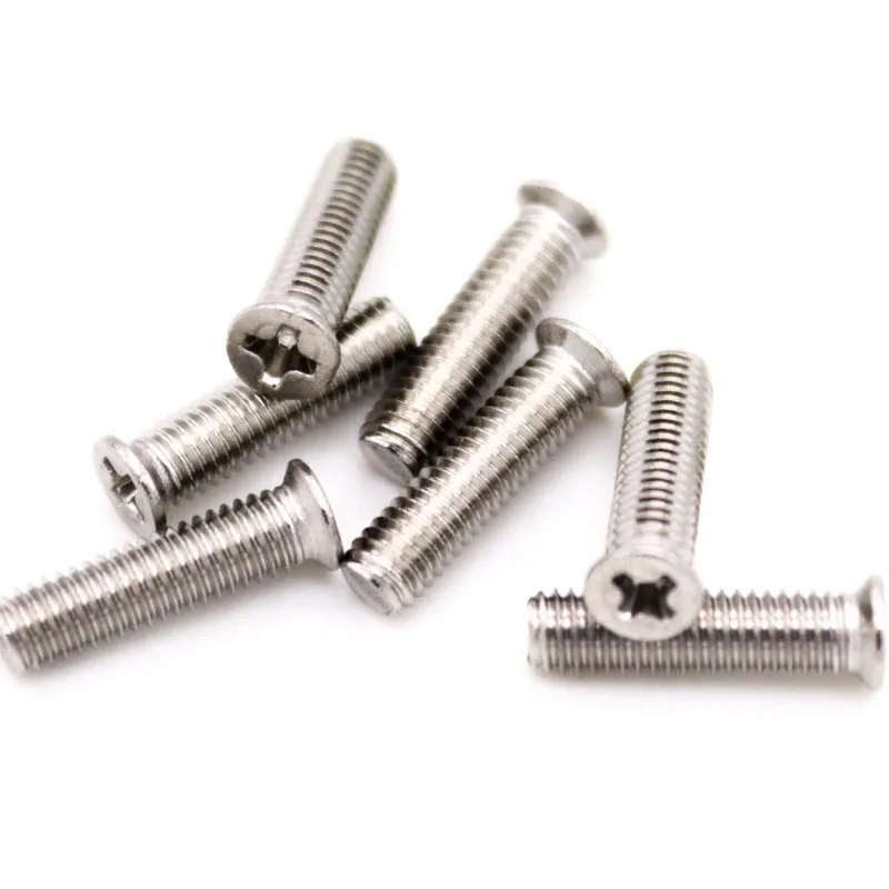 50pcs M1.6 M2 M2.5 M3 M4 304 A2 Stainless Steel Nonstandard Small Head Cross Recessed Phillips Flat Countersunk Head Bolt Screw