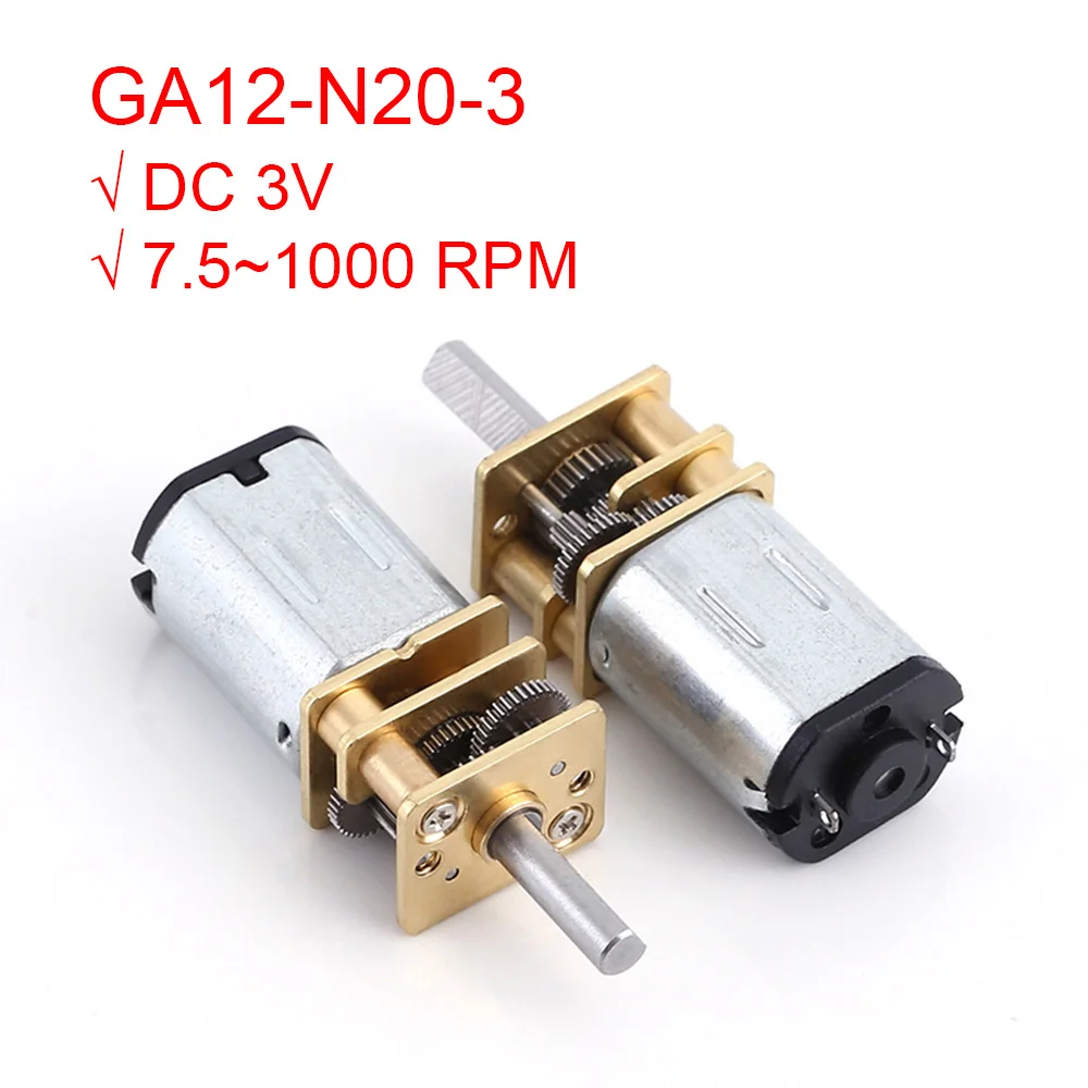 GA12 N20 DC 3V Small Mini Micro Gearwheel Gear Motor Metal Gearbox DC Motors for DIY Robot, RC Car, Arduino,  20 150 400 1000RPM