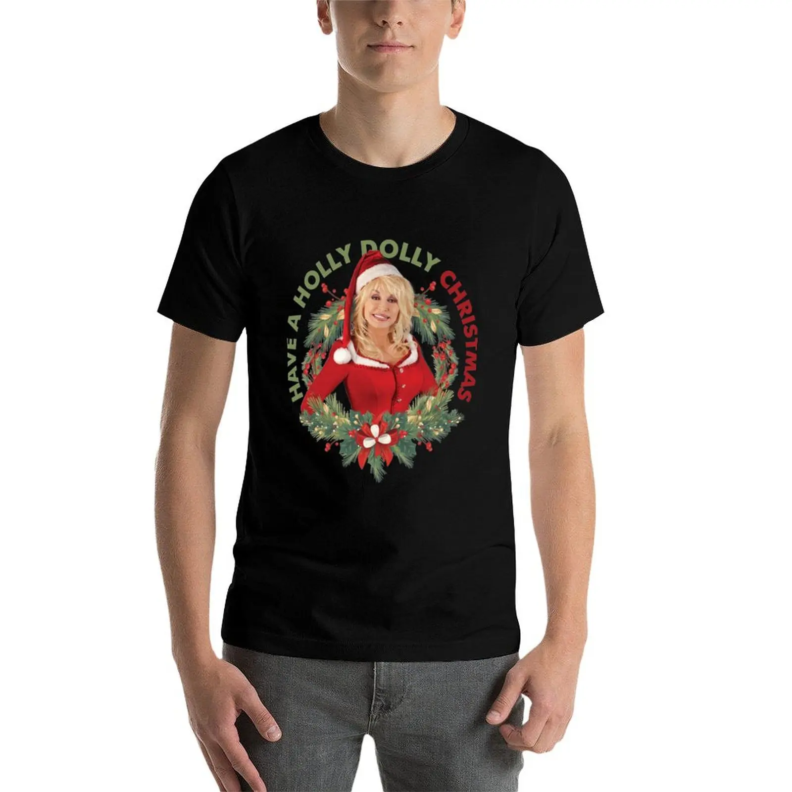 man Classic A graphic man 100% T-Shirt T-Shirt cotton shirts t tees Have Christmas Holly t for Dolly shirts Parton Tee Dolly