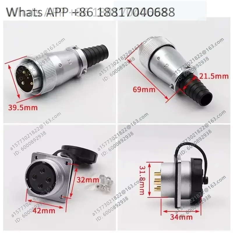 1PC for WS28 Industrial Connector Socket 2 3 7 10 16 17 20 Pin TQ Z Plug Socket Complete Set