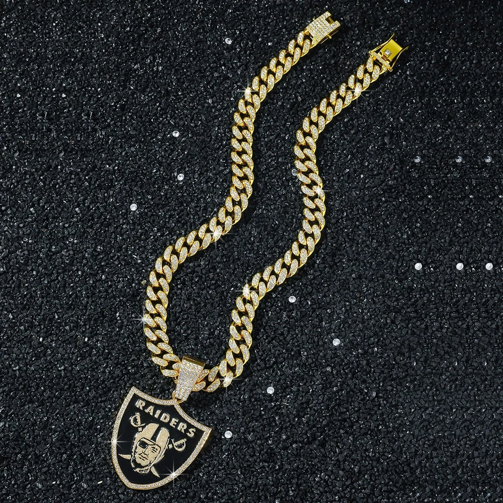 جديد الرجال الهيب هوب مغني الراب فريق الرجبي قلادة قلادة مع 13 مللي متر ميامي كوبا سلسلة القلائد للنساء والرجال ارتداء المجوهرات بالجملة #3