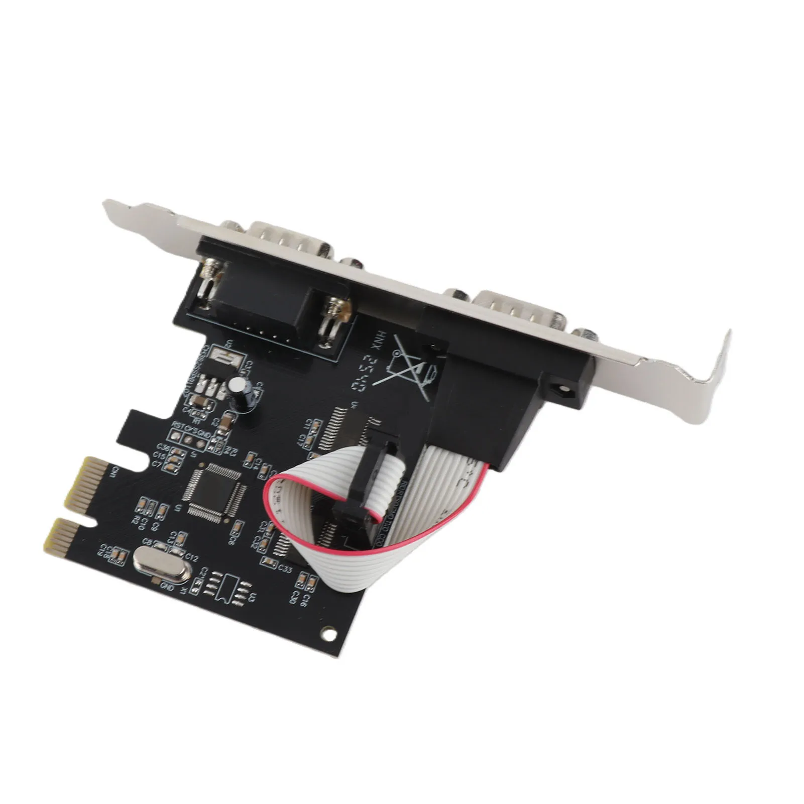 2 Port PCI Express RS232 DB9 Serial Port Card PCIe Serial Expansion Card PCIe Serial Host Controller Card for Windows for Linux