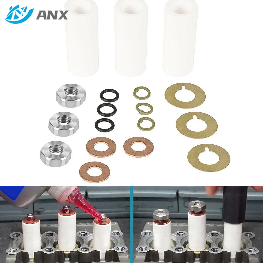 ANX AR2546 Piston Kit Ceramic Plunger Repair Kit for Annovi Reverberi RK RKA RKV XRCA XRV XRCV Pressure Washer Pumpsw  (18 PCS)