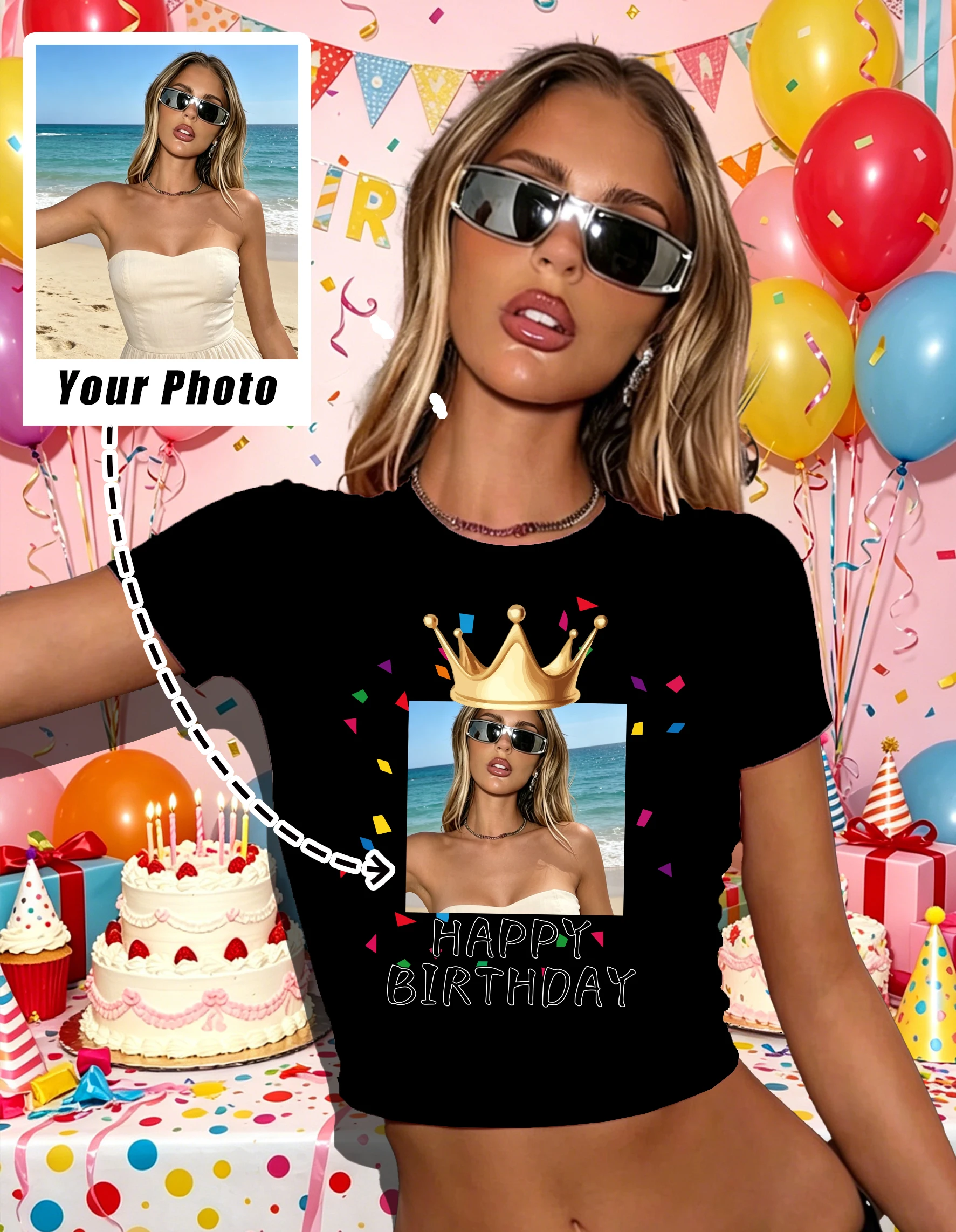 T-shirt court slim personnalis - Summer Clothing Logo avis et prix