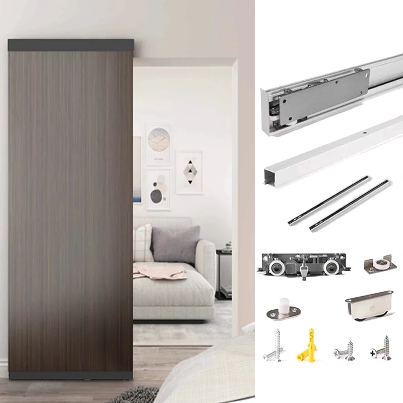 

Design Modern Rail Interior for Bedroom Wood Interior Kit Hardware Hidden System Concealed Magic Ghost Door Sliding System