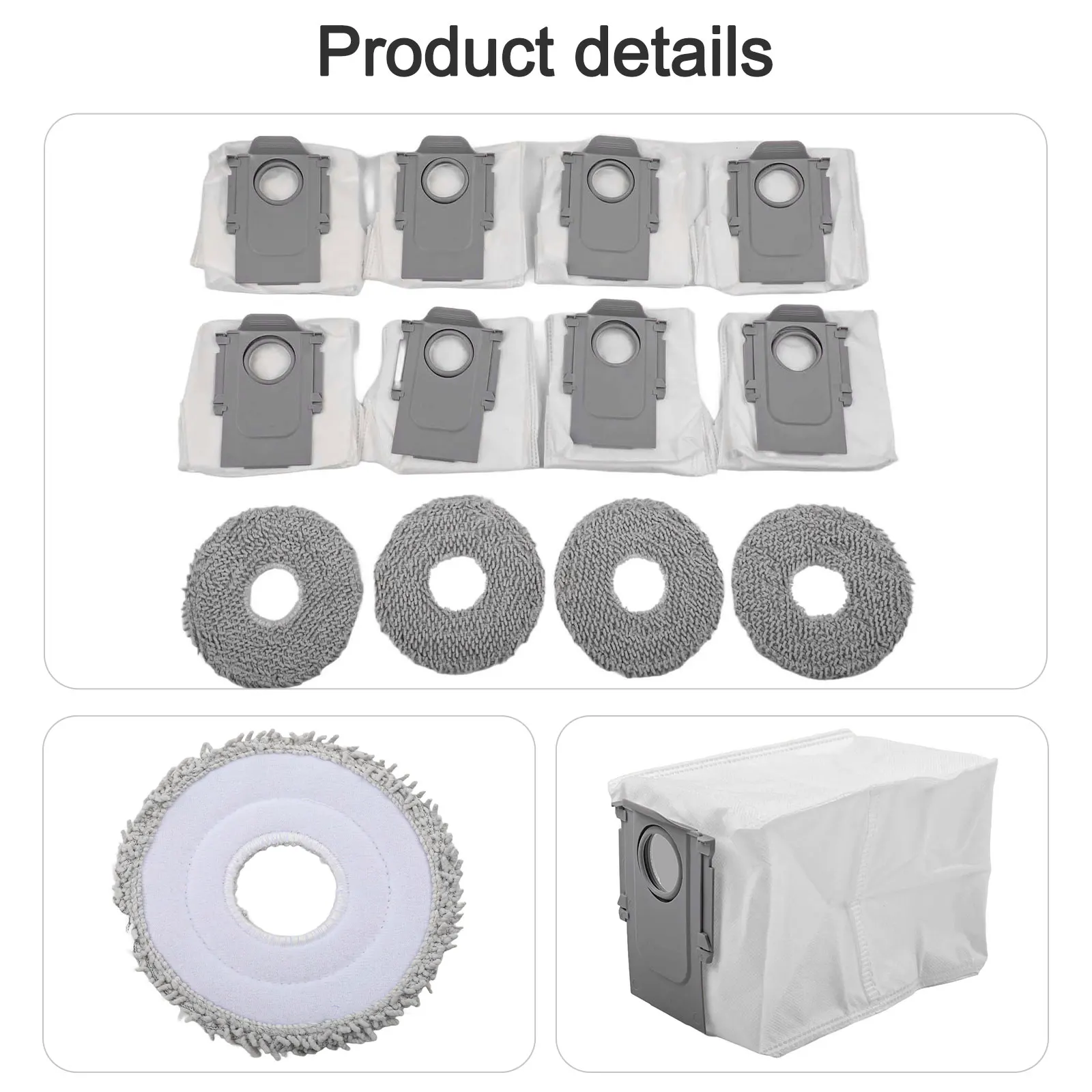 Mop Cloth And Dust Bags Kit For QV 35A QR 798 QR 598 Robot Vacuum Cleaner Parts Microfiber Mopping Pads Replacement Accessories