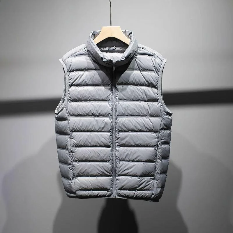 

Men's down Cotton Vest Lightweight Winter Outerwear Jaet plus Size Men's Vest oulder Pad Winter Coat Casual Zipper