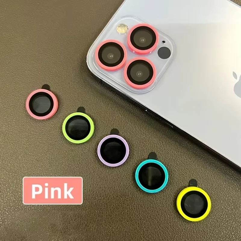 Luminous Camera Protector For iPhone 17 Pro Max 17Air Full Coverage Metal Ring Glass For iPhone 16Promax 14 15ProMax Lens Cover