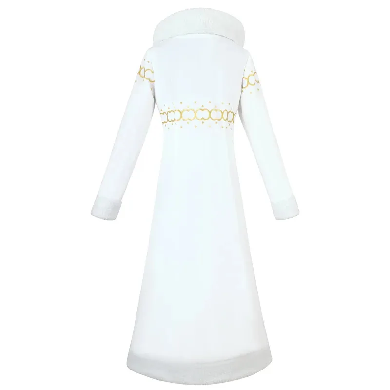 Anime Nico Robin Costume Cosplay Cappello Abito viola Uniforme Collo lungo in pelliccia Mantello bianco Vestito punk Halloween per Halloween per adulti