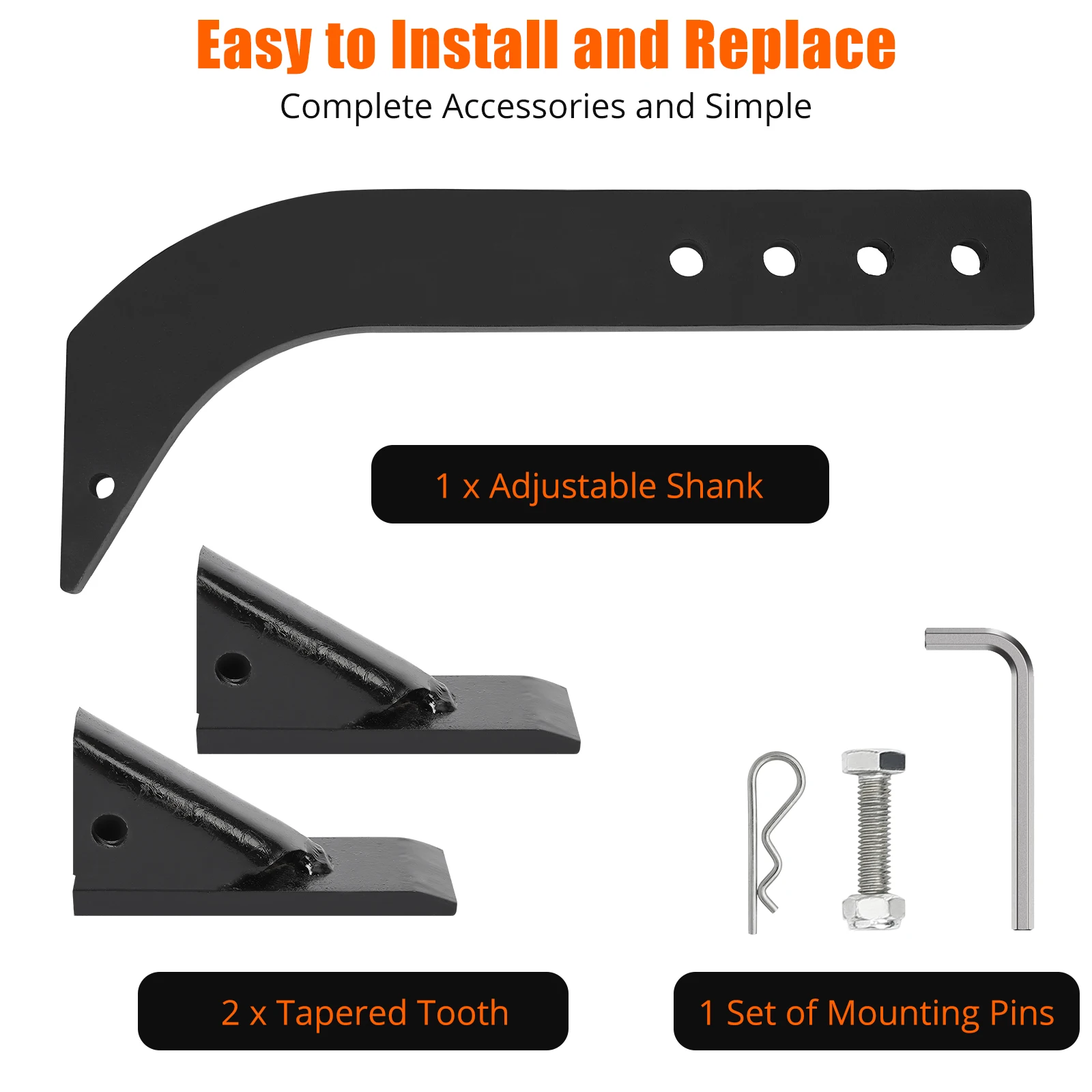 1 Stück 18 Zoll Box Blade für Traktor, Ripper Shanks für Box Blade, Box Blade Shank mit 4 Löchern, Ripper Point/Vertikutiererzahn