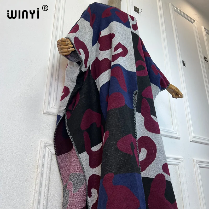 WINYI Africa winter long cloak loose kaftan evening long dresses Elegant robe African Women outwears women abaya dubai luxury