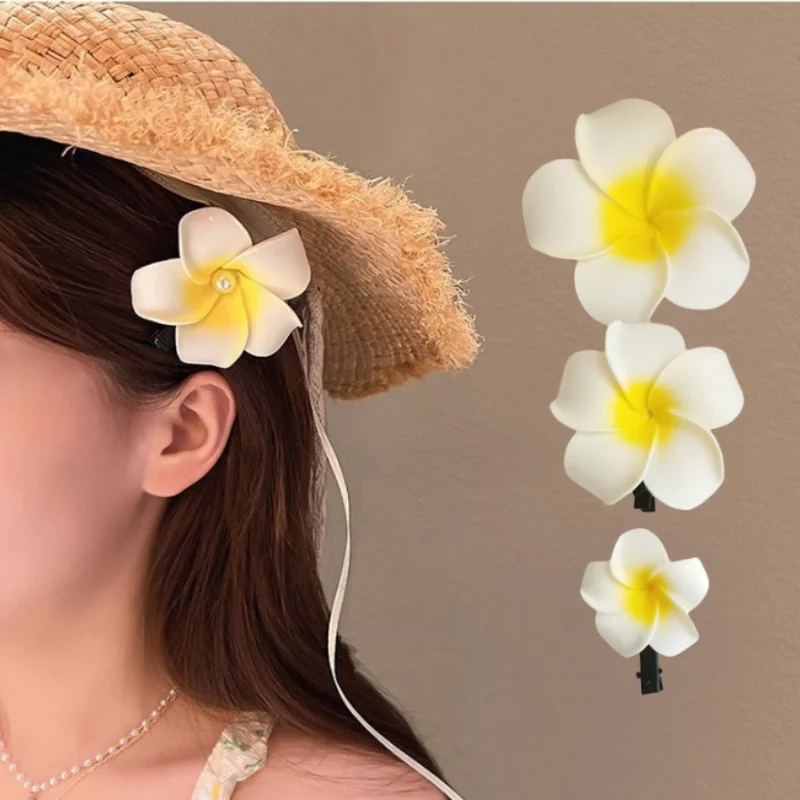 هاواي زهرة مشبك شعر للنساء الفتيات رومانسية البوهيمي زهرة الجانب الانفجارات كليب BB مقاطع الشعر إكسسوارات الشعر #2