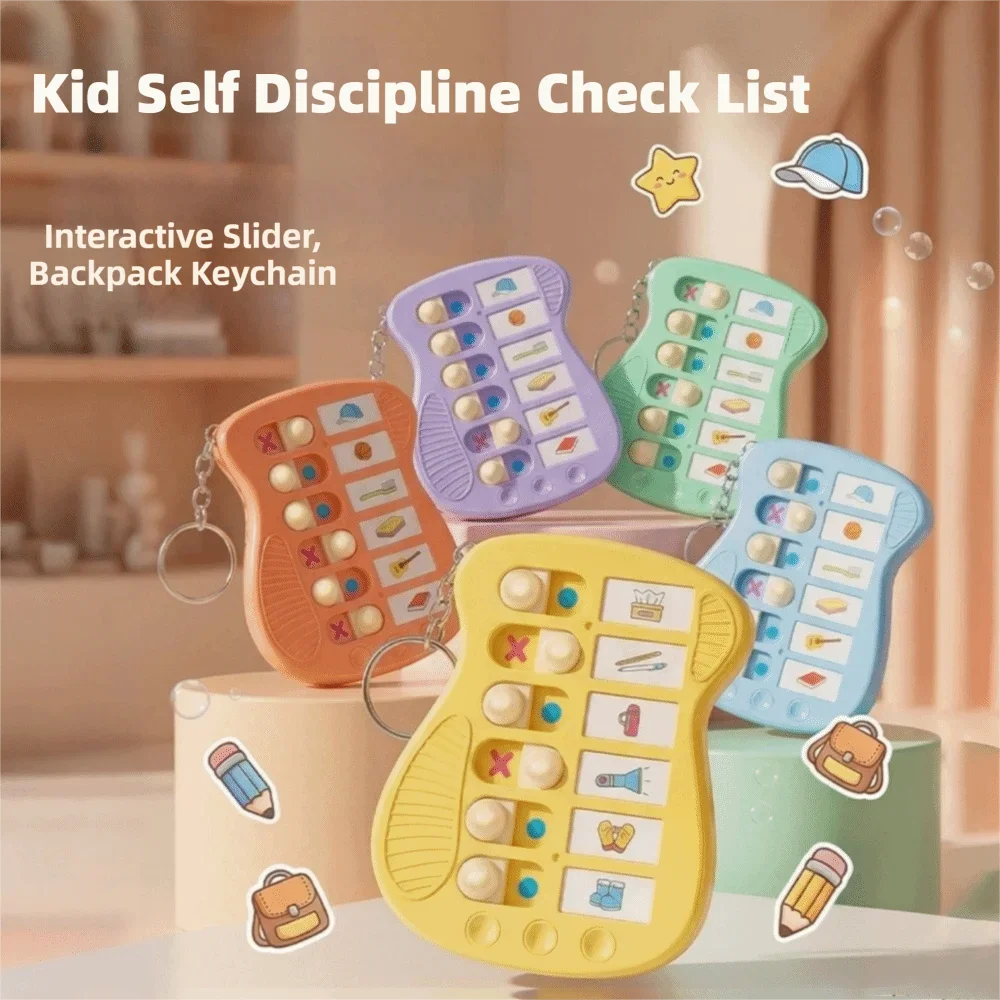 Mini Kid Self Discipline Check List Portable Useful Planner Reminder Memo Board Time Management Diary Key Chain