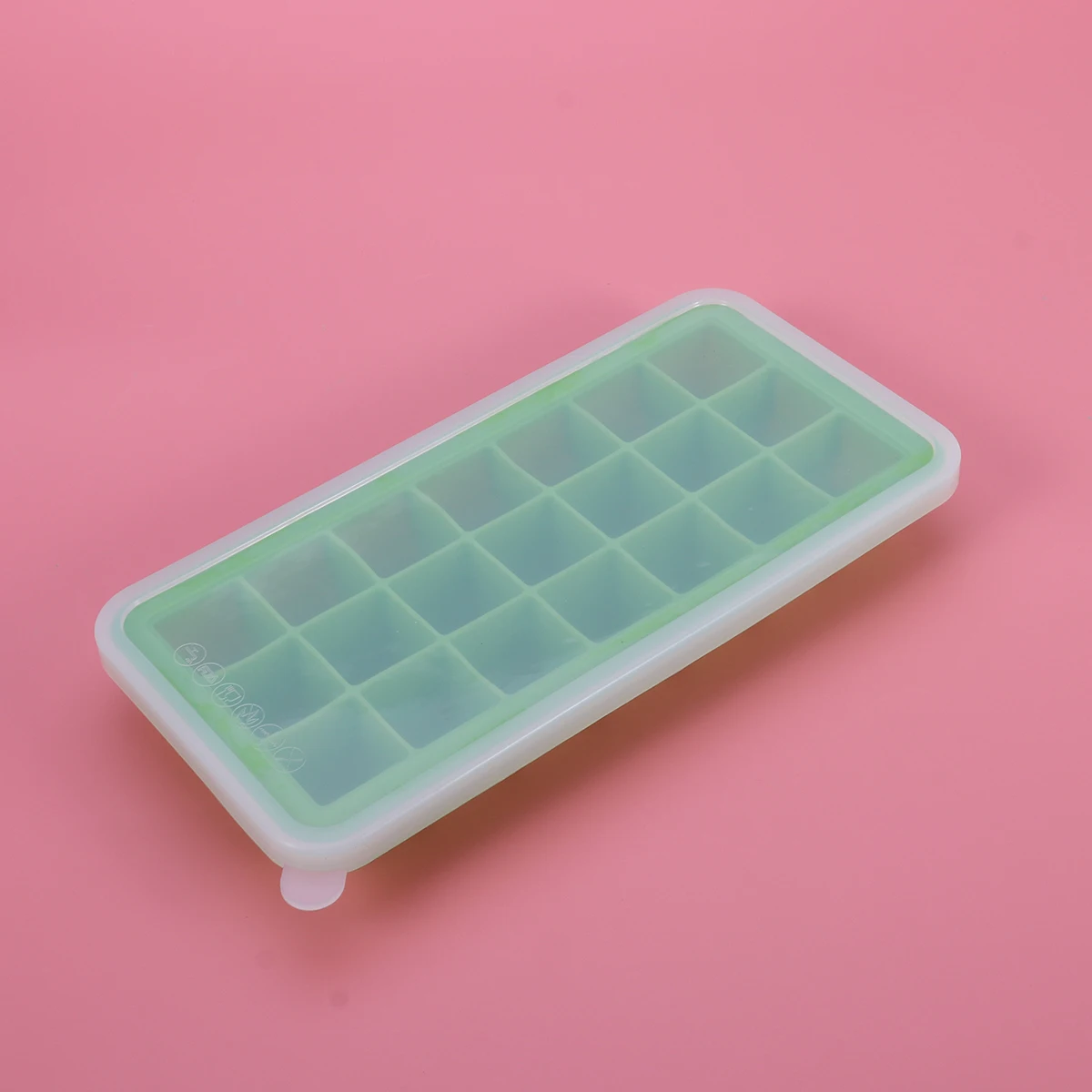 

2 Pcs 21-Grid Silicone Ice Cube Trays with Lids Creative Food-Grade Silicone Mold for Bars Kitchens Beverage Liquid (Green)