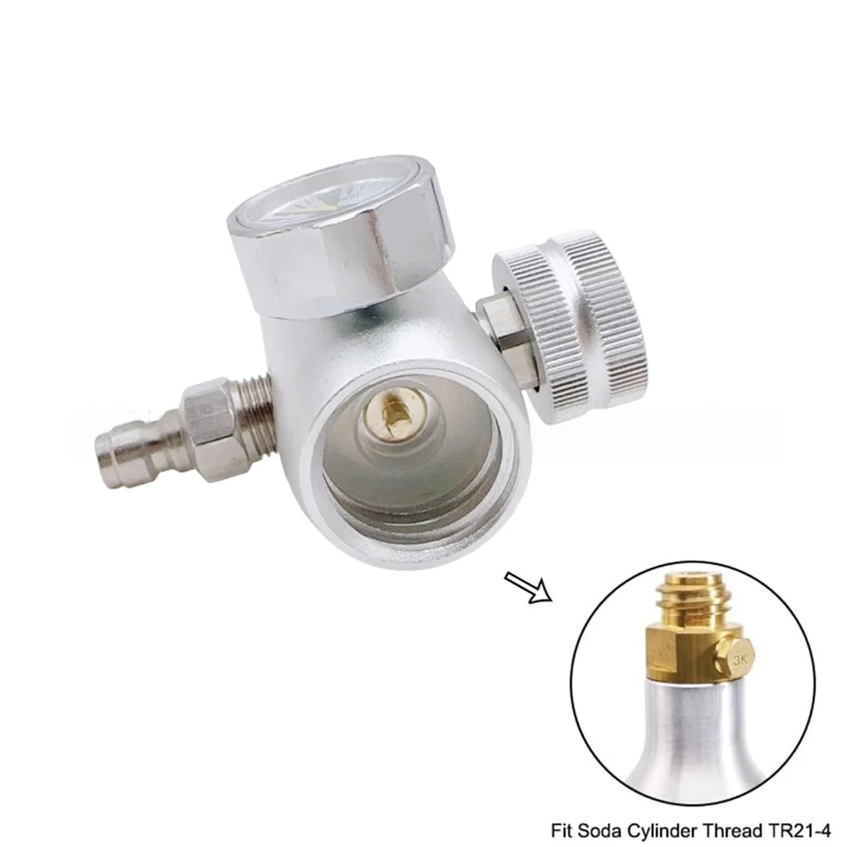 A83Z For Soda Cylinder Quick Fill Connector TR21-4 Threaded for Micro-Adjustable Valve for Home Brewing