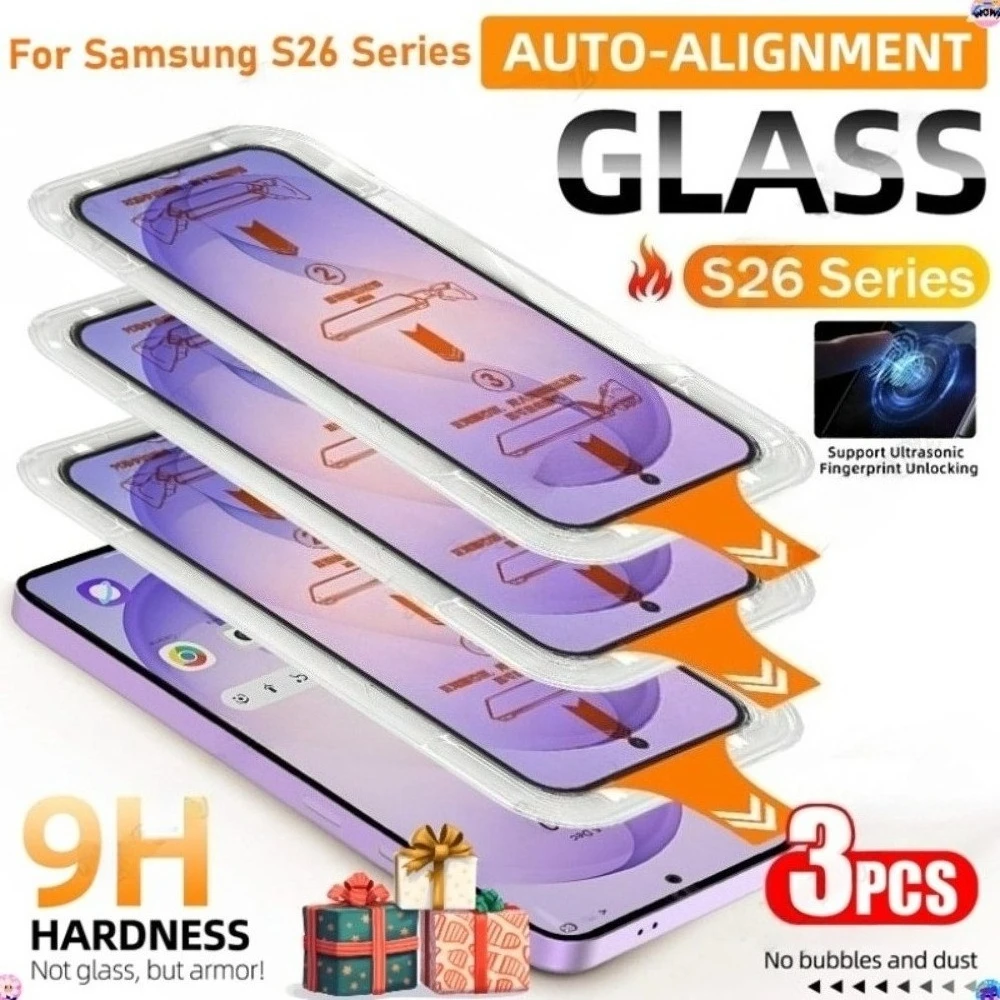

3Pcs Ultra Clear Screen Protector for Samsung Galaxy S26 S25 S24 Ultra S23 S22 S21 Plus S24 S25 FE One Click Installation Glass