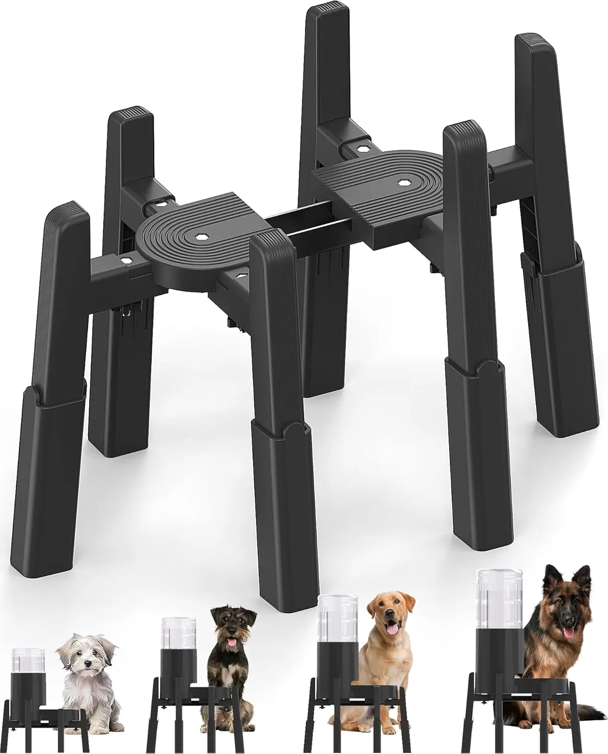 

Adjustable Dog Water Dispenser Stand for Large Dogs, Height & Width Compatible with Automatic Feeders (Stand Only)