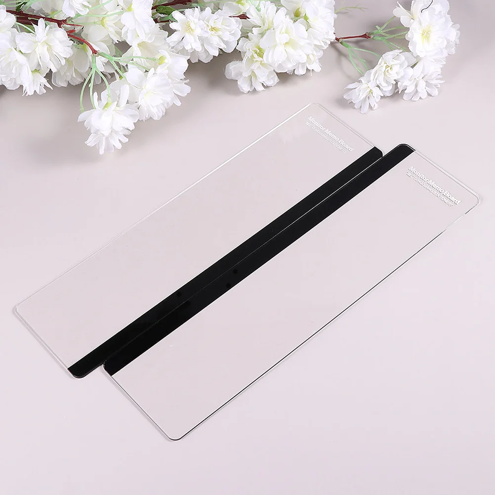 4pcs Monitor Memo Acrylic Computer Side Holder Desktop Message Board For Office Desk Organizer Small Dry Erase
