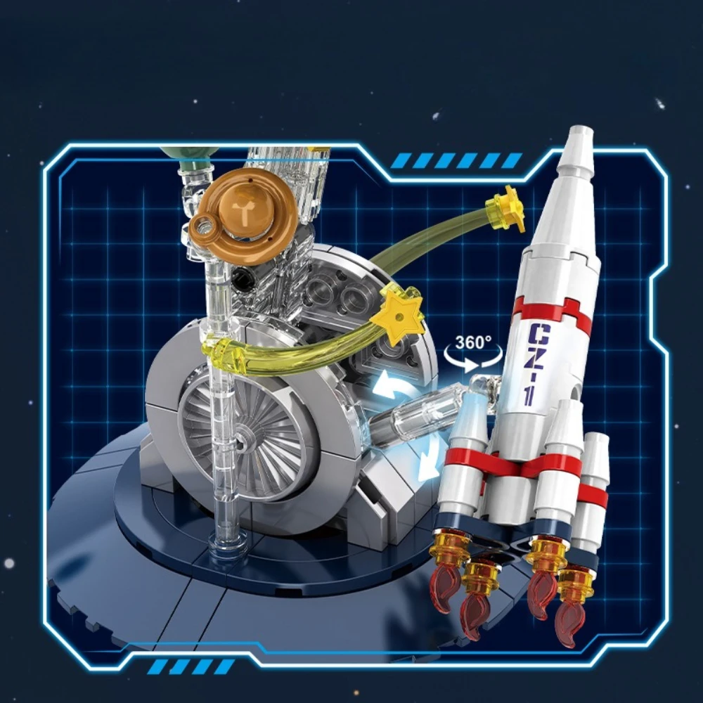 MOC universo espacio planeta cohetes satélites artificiales juego de bloques de construcción ciencia aeroespacial explorar juguete niños regalo de cumpleaños