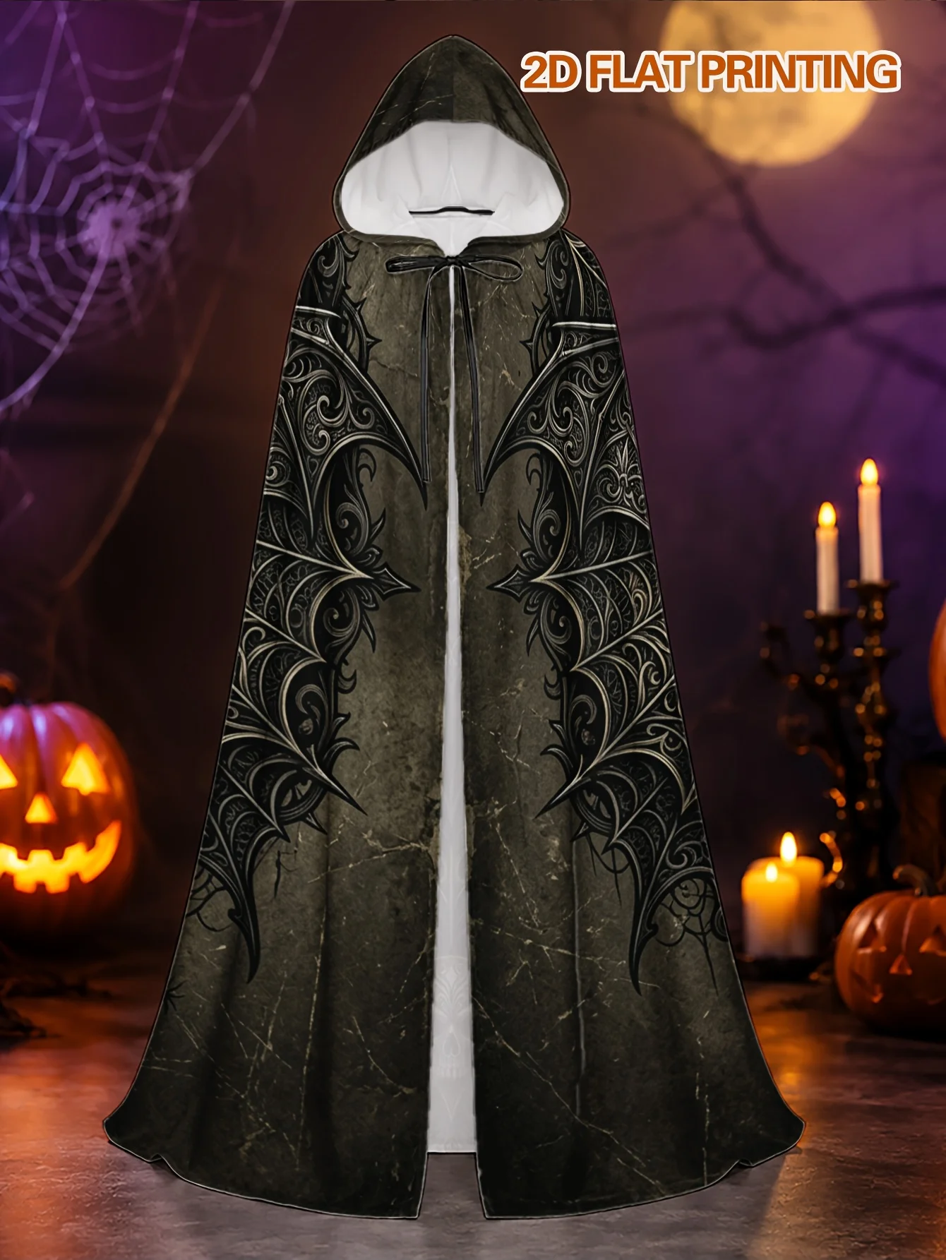 1pc Bat Cape Hooded Cloak - Adult Long Bat Wing Costume Cape with Hood, Machine Washable Polyester Suitable for Halloween & Chri