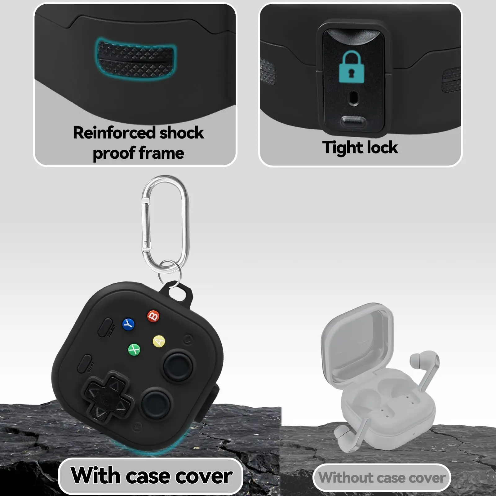 Für Samsung Galaxy Buds 4 Pro /Buds 4 Silikonhülle, lustiges Cartoon-Spiel-Design, Cover mit Reinigungsset für Samsung Galaxy Buds 4 – Detail 5