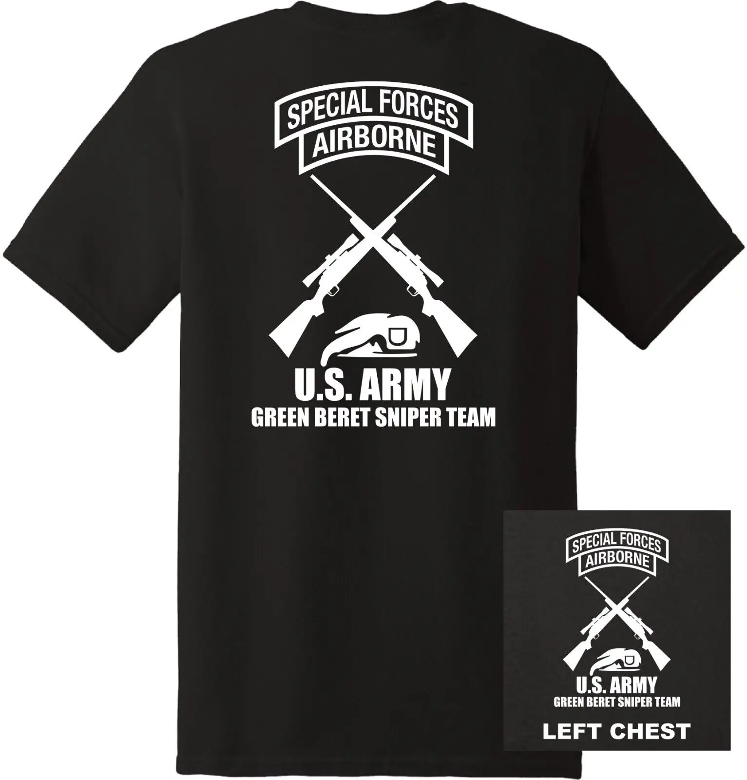 US Army - Special Forces Green Beret Sniper Team T-Shirt 100% Cotton O-Neck Short Sleeve Summer Casual Mens T-shirt Size S-3XL