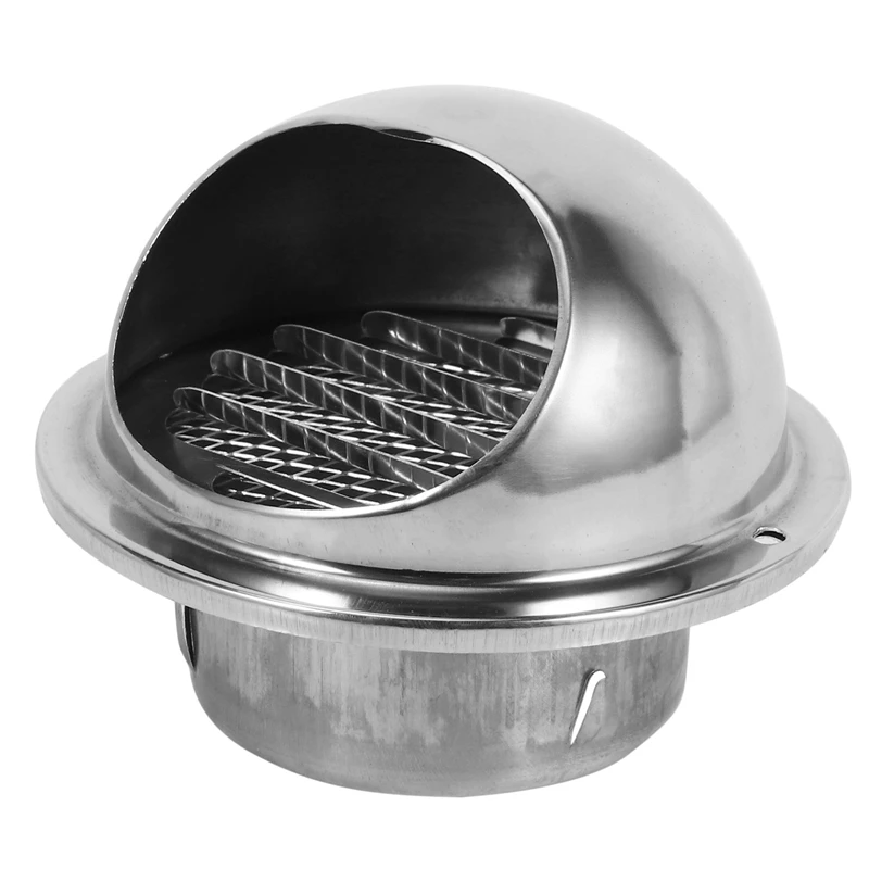 Ventilation Murale en Acier Inoxydable, Conduit d'Extraction, 80mm, 2 Pièces