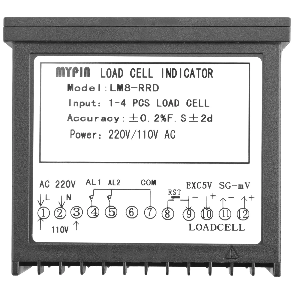 MYPIN Digital Weighing Controller Load-Cells Indicator 2 Relay Output 4 Digits