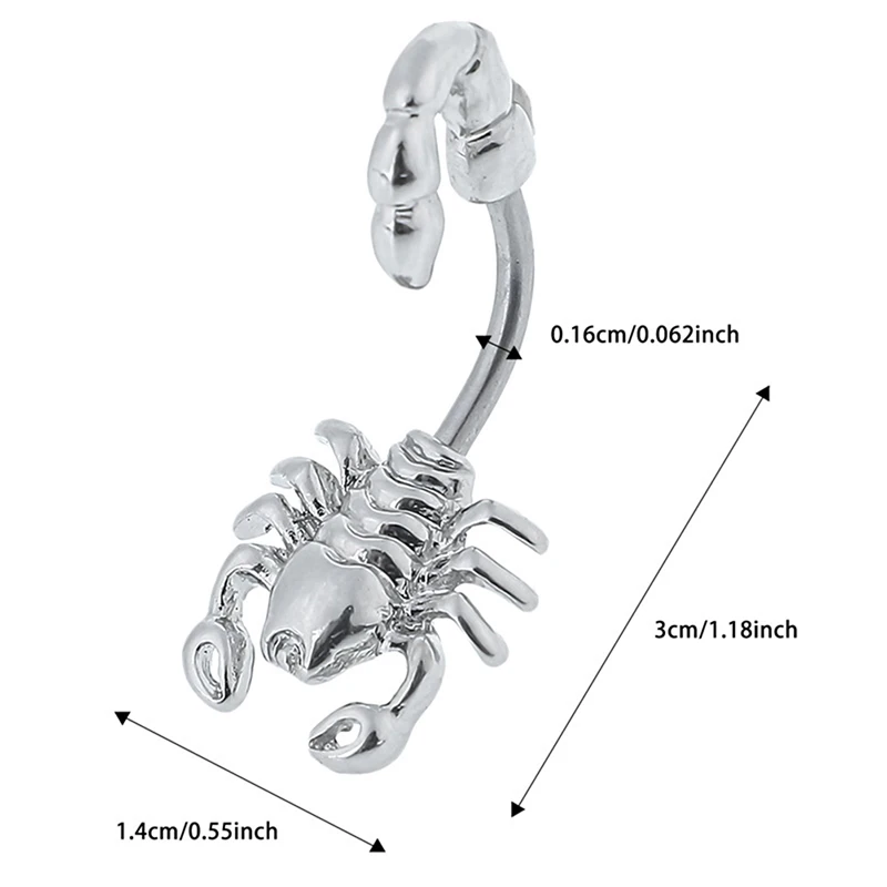 بسيطة ثقب البطن زر مشبك حلقة الإكسسوارات شكل العقرب ثقب مشبك حلقة فاسق مجوهرات للجسم اكسسوارات