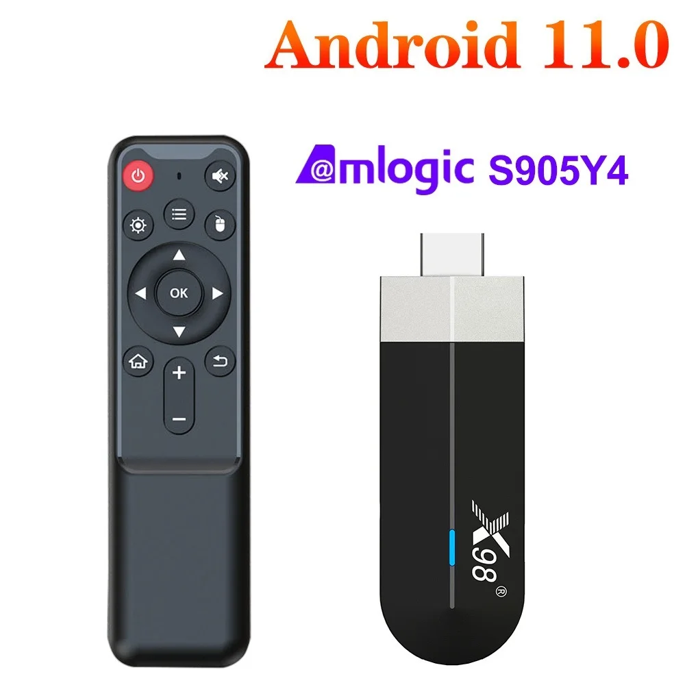 Top X98 S500 4GB 32GB AV1 Android 11 TV Stick Amlogic S905Y4 Quad Core 4K 60fps H.265 Wifi BT Youtube X98 Dongle 2G16G Set top