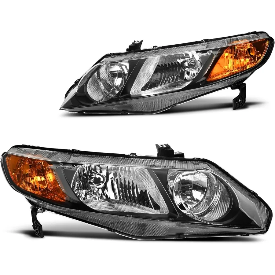 

Фары, совместимые с Honda Civic 20062011, 4 дверь, седан, пара фар в сборе, замена фар на 2006, 2007, 2008, 200